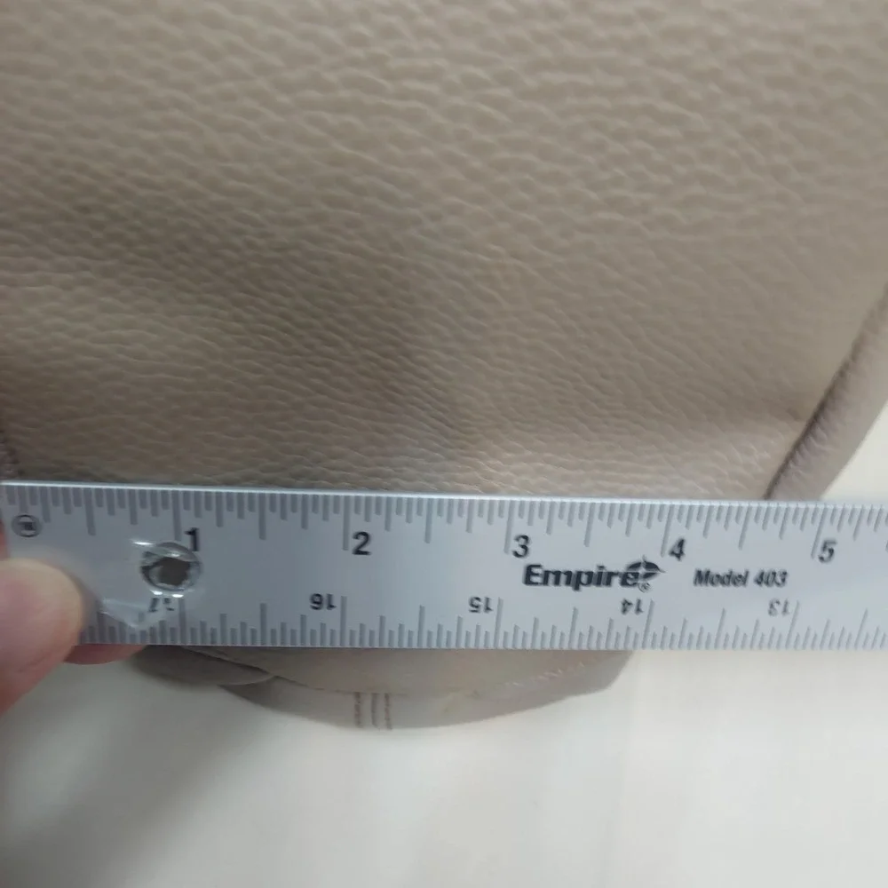 Leather‎ Hobo Shoulder Bag Designer Style Buckle Detail Taupe